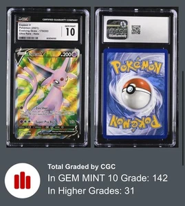 Pokemon Evolving Skies 179/203 Espeon V Full Art 2021 Ultra Rare CGC 10 GEM MINT - Picture 1 of 3