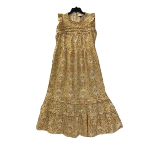 Universal Thread Yellow Multi Floral Sleeveless Midi Sun Dress Sz Small NWT - Picture 1 of 12