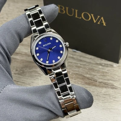 NEW✅DIAMOND MARKERS✅ Bulova Surveyor Silver Steel Blue Dial Women Watch 96P229 - Image 1 of 4