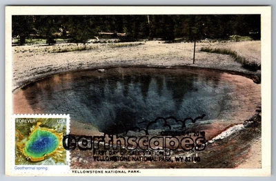 #4710c Earthscape Geothermal Spring FDC Maxi Card w/Pictorial Cancel Yellowstone - Image 1 of 2