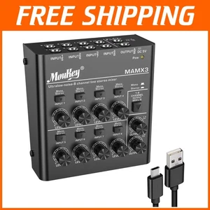 High-Quality 8-Channel Audio Mixer - Ideal for Keyboardists and Small Stages - Picture 1 of 9