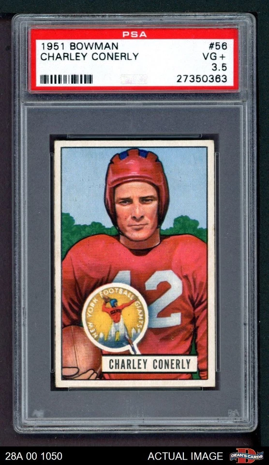 1951 Bowman #56 Charley Conerly Giants-FB Mississippi PSA 3.5 - VG+ - Image 1 of 1