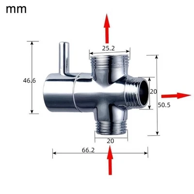 T-adapter 3 Ways Valve Diverter Bath Toilet Bidet Sprayer Shower Head Connector