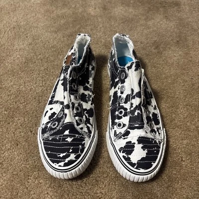 ZAPATILLAS DIFÍCILES DE ENCONTRAR BLOWFISH MALIBU ESTAMPADO VACA BLANCO Y NEGRO TALLA 8.5 Foto 1 de 4