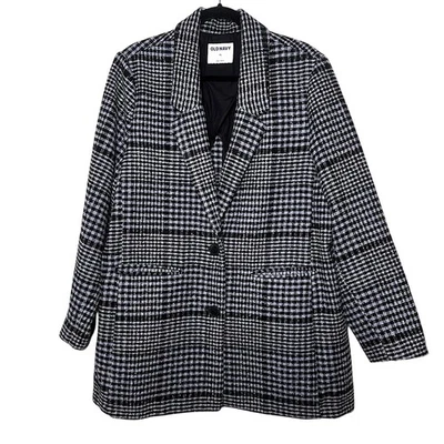 Old Navy Wool Blend Plaid Pea Coat XL Button Front Relaxed Classic Preppy NWOT - Image 1 of 4