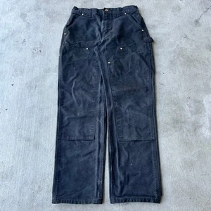 Vintage Y2K black Carhartt double knee work wear carpenter pants - Picture 1 of 7