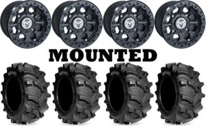Kit 4 Kenda Executioner Tires 28x9-14/28x11-14 on Moose 23X Matte Black IRS - Picture 1 of 5