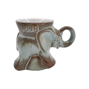 Vintage Frankoma 1978 GOP Elephant Mug Green Glazed Ceramic Republican Mid Term - Picture 1 of 8