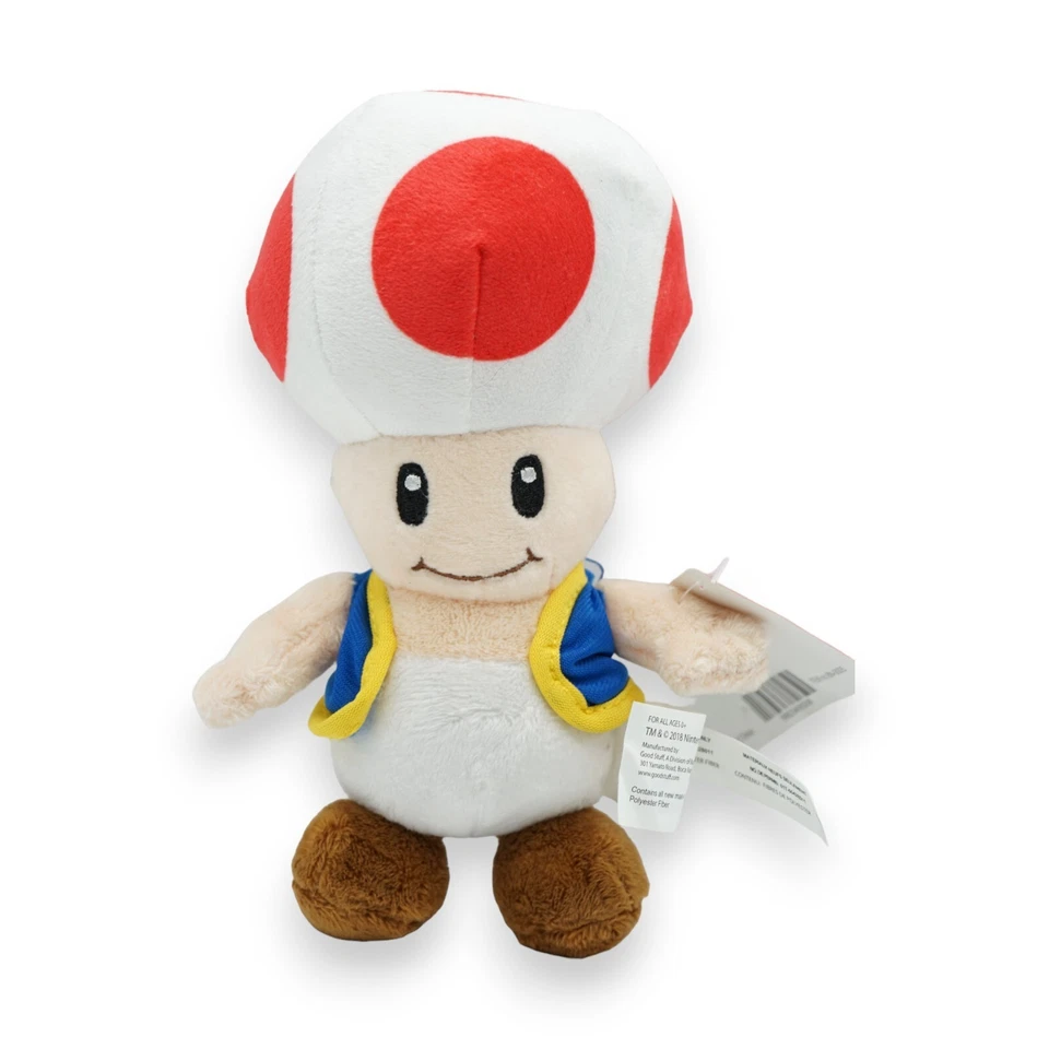 Nintendo Super Mario Toad Plush 8" 2018 Toy Toadstool Small Mushroom Figure