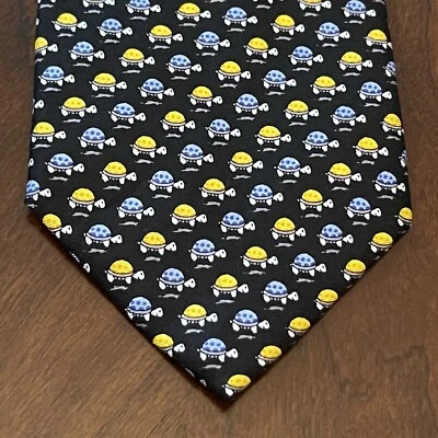 Nuevo con etiquetas Corbata J.S Blank & Co. Azul Dorado 100% Seda Para Hombre Hecha en China Estampado Tortuga Foto 1 de 4