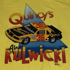 Vtg 80s Alan Kulwicki Quincy's NASCAR Racing Screen Stars 50/50 Shirt S USA Rare - Picture 1 of 6