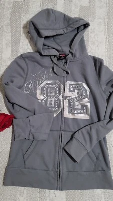 Hard Candy Sudadera con Capucha Cremallera Completa Mujer Talla S (3-5) Gris con Estrás  Foto 1 de 4