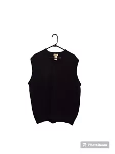 VTG L.L. Bean XL Blue Sweater Vest LAMBSWOOL V-Neck Preppy Old Money Grandpacore - Picture 1 of 8