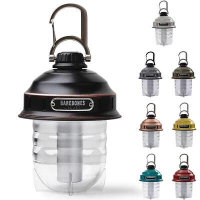BAREBONES Camping Laterne Beacon Light Retro Lampe Dimmbar Stahl USB Akku LED