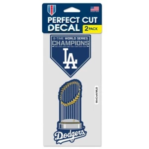 LOS ANGELES DODGERS 2024 WORLD SERIES CHAMPS 2 PC. PERFECT CUT DECAL SHEET 4"X8" - Picture 1 of 1