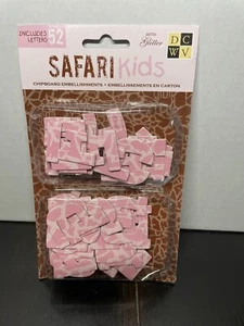 Glitter Chipboard Letters Pink Safari Includes 52 Letter pieces Safari Kids - Picture 1 of 2