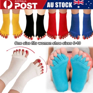 Foot Alignment Socks Happy Feet Foot Pain Relief Toe Separator Multicolor - Picture 1 of 21