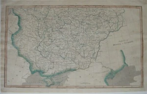 Mapa Color Original 1824 PARTE SUR DE RUSIA EN EUROPA Moscú Ucrania Bielorrusia - Imagen 1 de 13