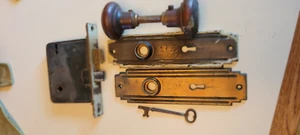 Antique Mortise and Tenon brass Lock set-Key - Picture 1 of 6