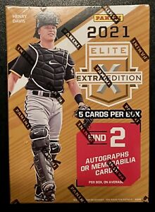 Sealed 2021 Panini Elite Extra Edition Baseball Blaster Box~2 Auto/Memorabilia