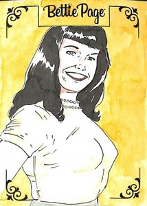 Bettie Page Dynamite 2019 Deluxe Ultra Premium Sketch Barry Renshaw 1d