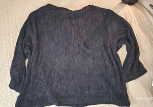 Sarah Arizona Women's Long Sleeve Round Neck Cable Knit Sweater Small Black - Picture 1 of 2
