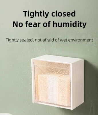 TIKA 1‑Pack Wall‑Mounted Clamshell Cotton Swab Storage Holder – Plastic Organizer Box