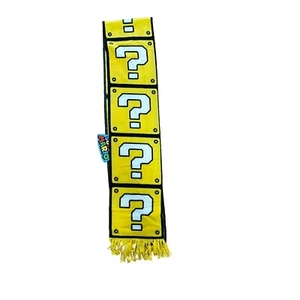 New Fleece Mario Nintendo Scarf Yellow & White BOX "?" 80" X 8" Luigi Scarf - Picture 1 of 7