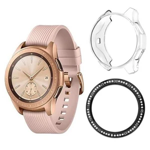 Elastyczne miękkie etui TPU Ring Case Metalowa pokrywa do Samsung Galaxy Watch 42mm R810N - Zdjęcie 1 z 1