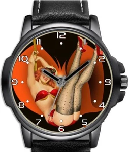 Pin Up Girl Art Unique Unisex Beautiful Wrist Watch UK FAST - Picture 1 of 1