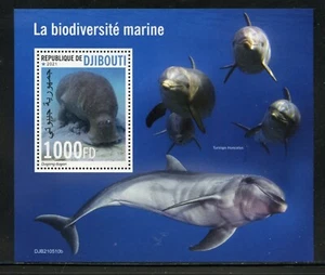 Djibouti 2021 Marina Biodiversity Souvenir Hoja Menta sin Charnelear - Imagen 1 de 1