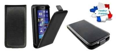 Cover Custodia Lusso Sottile Pelle Eco Nero Per HTC Desire C - Immagine 1 di 4