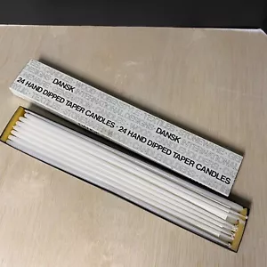 NEW! Vintage DANSK 1824 Taper Candles 15" Long Box of 24 White - Picture 1 of 4