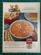 1959 Vintage Campbell's Condensed Soup Clam Chowder Manhattan Style Print Ad U1
