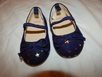 NWOT Gymboree Девочки Младенцы Размер 4 Темно-синий Звезда Балерина Обувь Жесткий Низ ~ Ходунки - Изображение 1 из 4