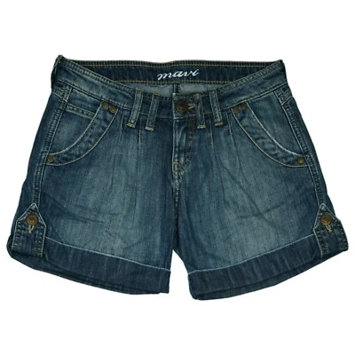 MAVI 牛仔裤 Nina 短卡普里热裤 32 XXS W24 二手蓝色性感新品 — 第 1/3 张图片