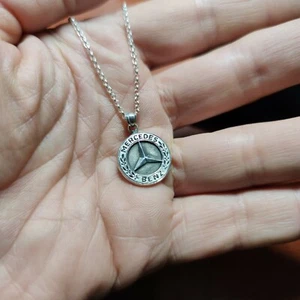 Mercedes Benz Necklace Car jewelry 925 Silver Handmade Mercedes pendant - Picture 1 of 7