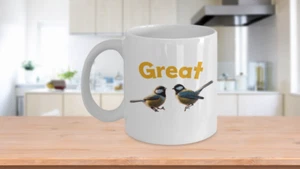 Great Titmice mug- Parus major ornithologist coffee cup, ornithology degree gift - Picture 1 of 25