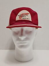 Vtg Snapback Trucker Mesh Hat Cap RED WING SHOES Comfort and Fit Stripe Patch 