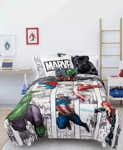 Juego de cama edredón doble Marvel Avengers Comic Punch 6 piezas niños - Imagen 1 de 7