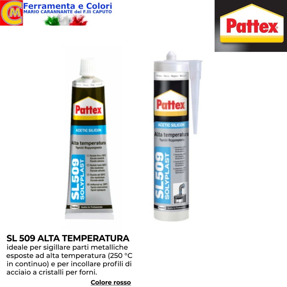 PATTEX Silicone Rosso Sigillante Alta Temperatura Per Acciaio Cristalli Forno - Immagine 1 di 1