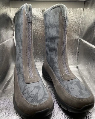 NEW~Lands End Women's All Weather Insulated Snow Boots~Gray~Front Zipper~Sz 8M - Image 1 of 4