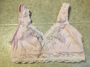 Breezies weicher Support kabelloser BH XS hellrosa Spitzenakzente Neu ohne Etikett - Bild 1 von 3