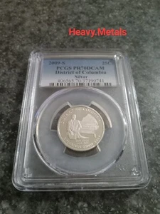 2009-S DISTRICT OF COLUMBIA Silver Proof Quarter PR70 PCGS NICE LOW PRICE!! - Picture 1 of 4