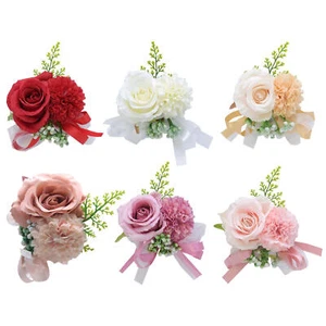 Wristband Hand Artificial Flowers Wrist Corsage Bracelet For Wedding Bridesmaids - Picture 1 of 18