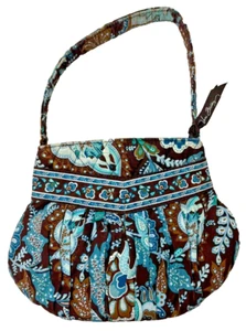 Vera Bradley Small Floral Paisley Purse Short Handle Pockets Boho Quilted Cotton - Picture 1 of 9