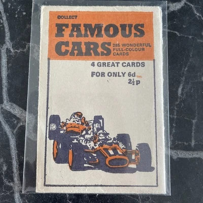  Formula 1 Racing cards rare sealed pack 1970 - Image 1 of 3