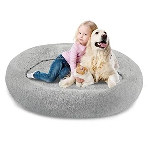 Plush Calming Dog Beds, Donut Dog Bed for Small Dogs, Medium, Large & X - Picture 1 of 7