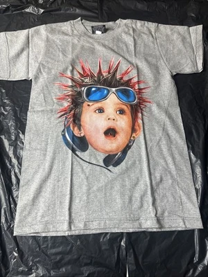 Camiseta De Colección Años 90 Retro Cara de Bebé Rara Heavy Metal Rock Punk Talla S Gris Foto 1 de 4