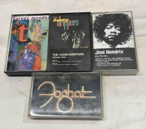 Lot of 4 Rock Cassettes Hendrix, Honeydrippers, Foghat, & Harvey Mandel - Imagen 1 de 7